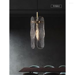 Pendant Lamps All-Copper Glass Chandelier Light Luxury Post-Modern Living Room Dining Bedroom Bedside Art LED Indoor Wall