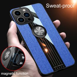 New Leather Case For iphone 15 14 13 12 pro max plus mini Cover Luxury SKin Feeling magnet Car Holder Ring Stand Holder PU Coque