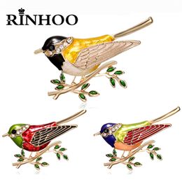 Rinhoo Enamel Flying Bird Rhinestone Animal Brooch Pins Women Animal Hummingbird Birds Eagle Jewellery Gift Clothes Coat Ornament