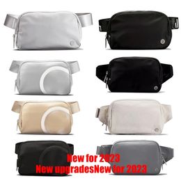 2023 New upgrade lu everywhere polyester chest belt Bag yoga sport womens Crossbody Shoulder fanny pack portable Waist bum bags 2L wallet purse