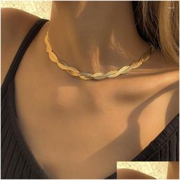 Earrings Necklace Set Modern Jewelry Snake Chian Bracelet High Quality Copper Metal Gold Color Choker For Women Drop Delive Dhgarden Dhm8N