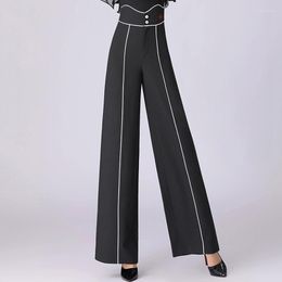 Stage Wear Latin Dance Pants High Waist Trousers Ballroom Practice Clothes Ladies Black Waltz Modern