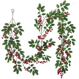 Decorative Flowers 195cm Christmas Decor Cherry Artificial Plant For Home Garden Party Decorations Fake Plastic Rattan String Wall Vines