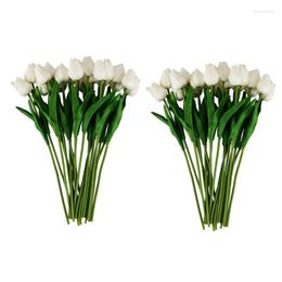 Decorative Flowers 40Pcs Tulip Flower Latex Real Touch For Wedding Decor Quality KC451