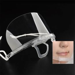 Disposable Transparent Masks Anti Catering Food Hotel Plastic Party Mask Health Care Kitchen Restaurant Tools DHL Shipping