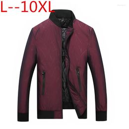 Men's Down PLUS 10XL 8XL 6XL 5XL Fashion Zipper Stand Collar Men Winter Coat Parkas Short Solid Colour Clothing Jacket