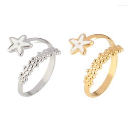 Wedding Rings White Colours Star Stainless Steel Knuckle Ring Adjustable For Women Fashion Jewellery Accessories Party Gift