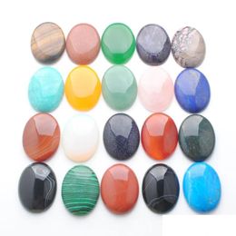 Loose Gemstones Natural Cab Cabochon 30X40Mm Flat Back No Hole Beads For Diy Jewelry Making Fit Necklace Bracelet Earrings Bu313 Dro Dhmj0