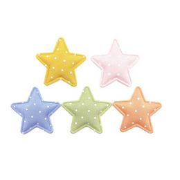 20PSCSewing Notions Tools 50Pcs 3.5CM dot fabric filled star shaped decal for DIY headband hair clip decoration baby hat with decorative accessory patch P230524