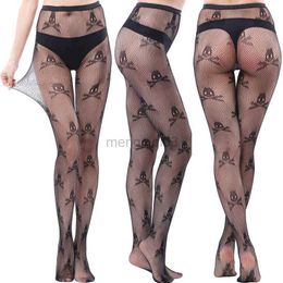 Socks Hosiery Fishnet Tights Skull Rajstopy Collants Gothic Clothes Medias Negras Pantyhose Femme Pantis De Mujer Women Mesh Sexys Stockings Y23