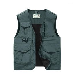 Men's Vests Men Outdoor Multi-functional Multi-pocket Tooling Mesh Quick-drying Breathable Vest 2023 Spring Summer Male Waistcoat