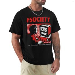 Men's Polos Fsociety T-Shirt Kawaii Clothes Anime Men