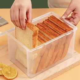 Storage Bottles Transparent Plastic Bread Toast Box With Lids Loaf Airtight Bin Cake Containers For Refrigerator Kitchen Dispenser