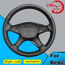 Steering Wheel Covers Custom Car Steering Wheel Braid Cover Comfortable 100% Fit For Mercedes Benz C-Class W204 2007 2008 2009 2010 2011 Car Products G230524 G230524