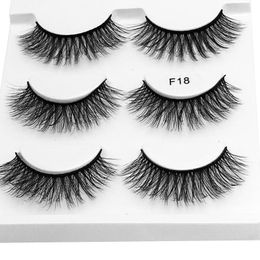 False Eyelashes Layer Handmade Pairs Cross 3 Multi-layer Upper 3D Of Brown Contacts For EyesFalse