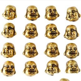 Spacers Epacket Dhs Spot 10Mm Ancient Golden Buddha Head Diy Double Hole Spacer Beads Gsdwz078 Tibetan Sier Drop Delivery Jewellery Fi Dhdwo