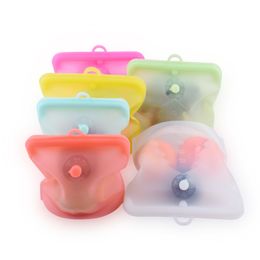 Food Fresh Bag Reusable Silicone Wraps Fridge Storage Leakproof Containers Refrigerator Tool Kitchen Coloured Vacuum Sealer Bags Food Sorting Ziplock Bag BC687