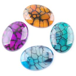 Loose Gemstones Natural Dragon Agates Stone 30X40Mm Oval Cabochon Cab No Drill Hole For Jewellery Finding Handmade Decoration Craft Dr Dhube