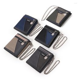 Wallets Korean Version Three-fold Short Canvas Casual Wallet Young Boys Zipper Simple Trendy Purses And Handbags Luxury DesignerWallets