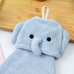 Bathroom Hand Towel Coral Velvet Anime Hanging Towel Kitchen Absorbent Towel Children's Hand Towel Cute Animal Pattern