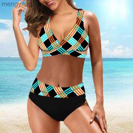 Women's Swimwear 2023 Women High Waist Bikini Swimsuit Vintage Prints Bikini Set Summer Bathing Suit Fashion Two Piece Set Beach Wear Swimwear T230524