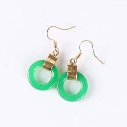 Dangle Earrings Koraba Natural Green Jade Stone Basket Hoop Hoops Jewelry Ladies Earings For Women