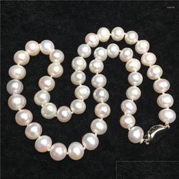 Chains Fashion Diy 910Mm Natural White Freshwater Ctured Pearl Perfect Round Beads Necklace Jewellery Making 18Inch My2073 Dro Dhgarden Dh4Ck