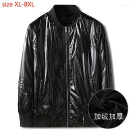 Men's Down Fahsion Super Large Winter Thicken Internal Velvet Jacket Loose Casual Thick Mandarin Collar Men Coat Plus Size XL-8XL