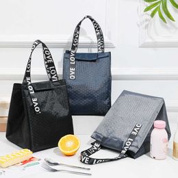 Backpacking Packs Portable Lunch Box Hot Large Capacity Picnic Work Food Insulation Cooler Convenient Storage Bag Women's Square Handbag P230524