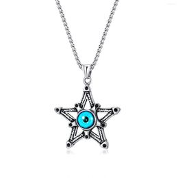 Chains Stainless Steel Star Pendant Personalised Titanium Devil's Eye Necklace For Men