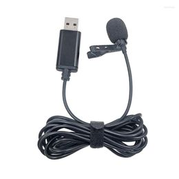 Microphones Mini Portable Lavalier Microphone USB Hands-free Cord Line Omnidirectional For Computer Laptop Mobile Phone