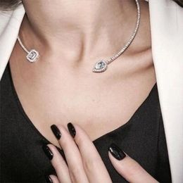 Choker VCU Simple Open Rhinestone Clavicle Chain Designer Jewelry For Women Fashion Shiny Crystal Necklace Y2k Accessories