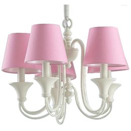 Chandeliers Nordic Children Lamp Warm Pink Chandelier Led Lustre Suspension Moderne Girl's Bedroom Rural Style Home Deco Lighting