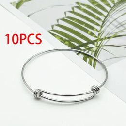 Bangle Pieces 304 Stainless Steel Expandable Bracelets Adjustable Wire For Jewellery Making Gift Accessories SilverBangle Kent22