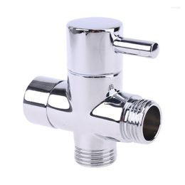 Kitchen Faucets 367D Chrome Brass G1/2" T-adapter 3 Ways For VALVE Shower Diverter Water Separator Bathroom Toilet Bidet Sprayer