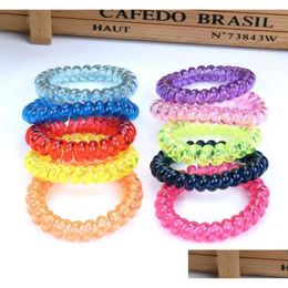 Hair Rubber Bands Large Candy Colour Telephone Coil Hairs Ring Travel Souvenir Accessory Gsfq034 Basic Tieup Gift Head Accessories Dr Dhx4D