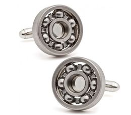 Free Shipping Ball Bearing Cufflinks Functional Rotatable Diversity of Mechanic Vintage Metal Colour Cuff Links