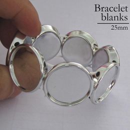 Charm Bracelets 10 X Adjustable Bracelet Bezel Blanks Stretchy Tray Setting Base For Jewellery Making
