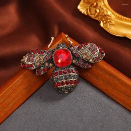 Brooches Morkopela Baroque Rhinstone Bee Crystal Brooch Vintage Luxury For Women Banquet Costume Pins And Jewelry