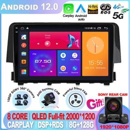 For Honda Civic 10 FC FK 2015 - 2020 Android 12 Multimedia Navigation GPS Video Autoradio Player Car Stereo Carplay Monitor TV-5