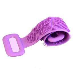 Bath Silicone Towel Body Exfoliating SPA Brush Back Scrubber Double Side Massage Comfortable Bath Shower Back Long Strip Strap