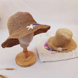 Wide Brim Hats Type Of Woven Embroidered Small Daisy Flower Straw Hat Woman Summer Fisherman Large Sun