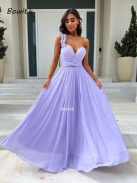Party Dresses Bowith Lavender One Shoulder Evening Gown Pleats Formal Dress For Women Elegant Year Christmas