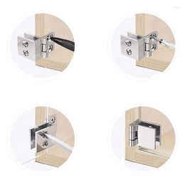 Storage Bags Set Of 8 Glass Door Hinges 5mm-8mm Adjustable Rectangle Clamp Single Clip For Cabinet Cupboard