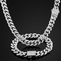 Chains Hiphop 13MM Miami Cuban Link Chain Men's Necklace Iced Out Spring Clasp Rapper Necklaces Women Jewellery Wholesale