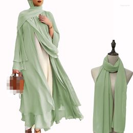 Ethnic Clothing Ramadan Hijab Dress For Women Islam Femme Modest Dresses Eid Muslim Suit Open Dubai Abaya Kimono Turkey Kaftan Robe