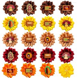 Dog Apparel 10/20pcs Style Thanksgiving Hair Bows With Rubber Bands Flower Pet Supplies Small Cat Accessories