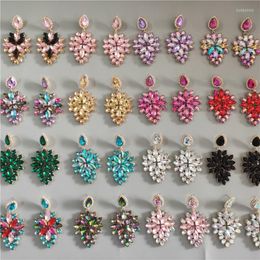 Dangle Earrings Styles Long Metal Colorful Glasses Crystal Drop Exclusive Charm Rhinestones Jewelry Accessories For Women Wholesale