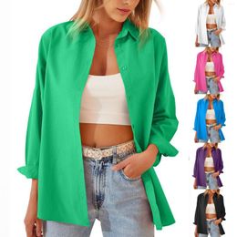 Women's Blouses Women's Clothing 2023 Spring And Summer Amazon Cardigan Candy Colour Loose Casual Long-sleeved Shirt
