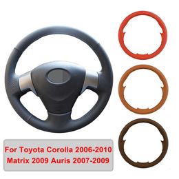 Steering Wheel Covers Hand-stitched Artificial Leather Car Steering Wheel Cover For Toyota Corolla Matrix Auris 2007-2009 Steering Wheel Braid G230524 G230524